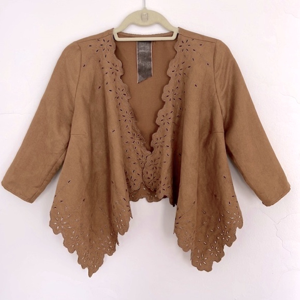 MOON COLLECTION LA Faux-Suede Boho Jacket